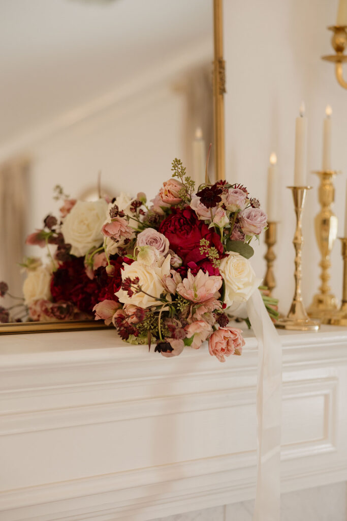 Bridal suite at Abbott Mansion wedding venue in Cleveland Georgia with natural light and elegant decor