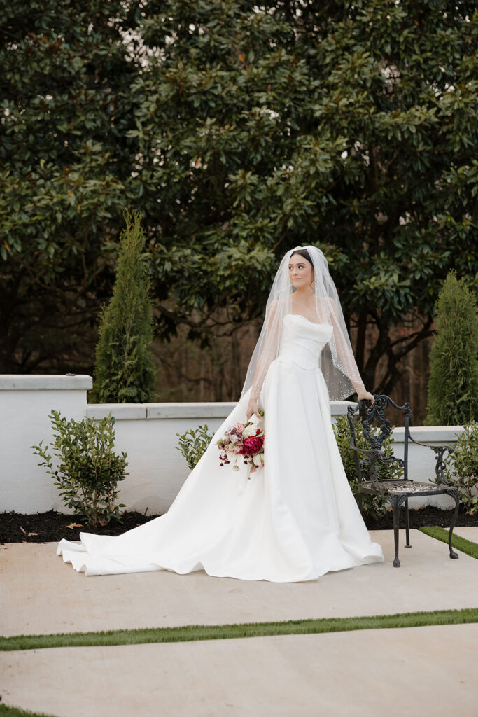 Bridal portraits at Abbott Mansion estate venue in North Georgia