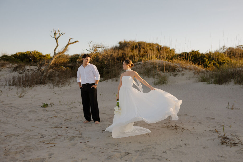 beach wedding portraits at Folly Beach Charleston SC Leigha Gray Photography