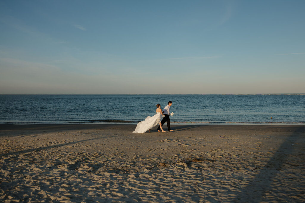 beach wedding portraits at Folly Beach Charleston SC Leigha Gray Photography