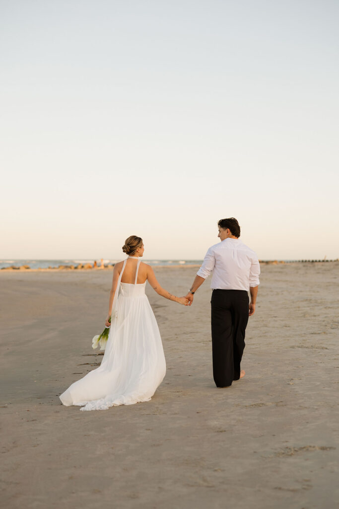 beach wedding portraits at Folly Beach Charleston SC Leigha Gray Photography