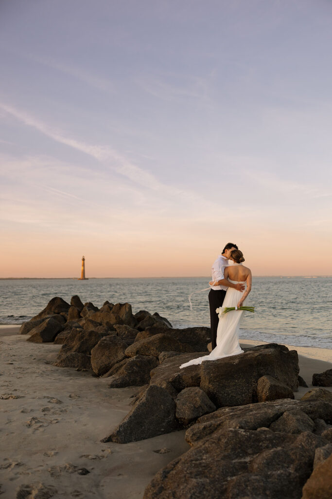 beach wedding portraits at Folly Beach Charleston SC Leigha Gray Photography
