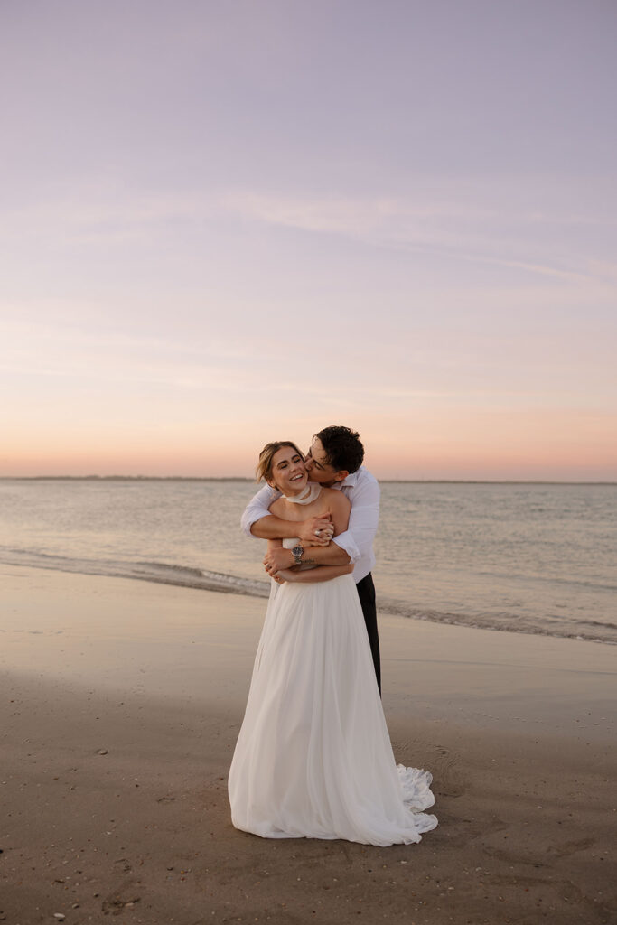 beach wedding portraits at Folly Beach Charleston SC Leigha Gray Photography