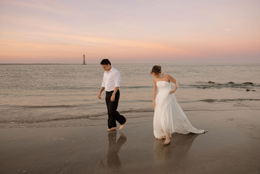 beach wedding portraits at Folly Beach Charleston SC Leigha Gray Photography