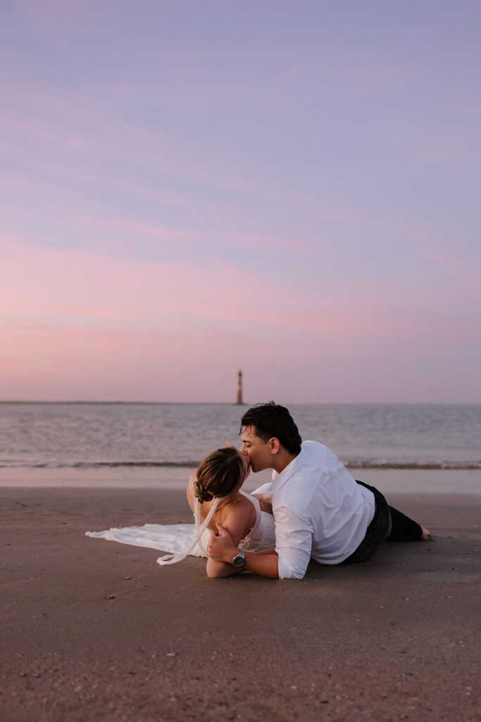 beach wedding portraits at Folly Beach Charleston SC Leigha Gray Photography